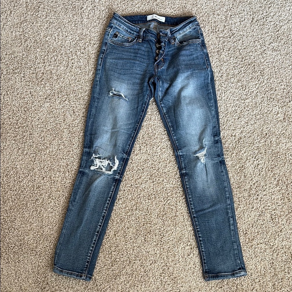 KanCan Blue Skinny Distressed Jeans